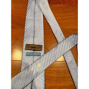 Haines & Bonner of London Silk Tie Bright Blue Slant Stripe w/ Red | 57"L 3.25"W